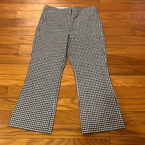 J. Crew Pants Womens 8 Blue White Gingham Hayden Crop Linen